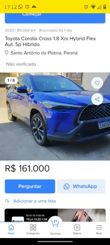 Toyota Corolla Cross XRX 1.8 16V Aut.(híbrido) 2023