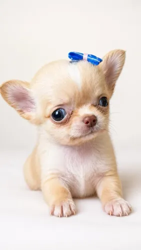Chihuahua micrissima pelo longo creme
