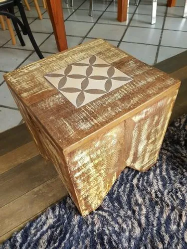 Banco Bandeira Demolição Em Patina Creme com Azulejo