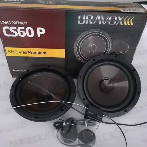 Kit duas vias. Bravox Premium. CS60 P. 6". 60RMS. Garantia. Novo. Instalado. 