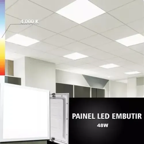Luminária Painel LED 48w 62x62cm 4000k ou 6500k