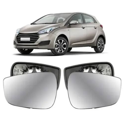 Lente Retrovisor Hyundai HB20 2012 à 2019 - L Esquerdo - Lente C/ Placa - Metagal