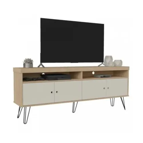 Promoção Rack 58'' Branco com Marrom Claro - Padrao