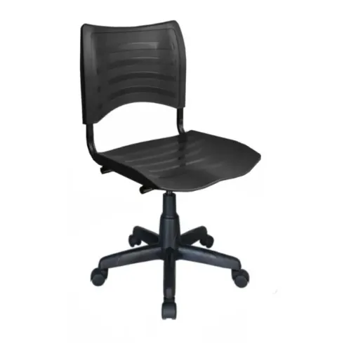 Cadeira de Escritório Giratória Plástica Cor Preto Conforto Ergonômico Durável 31312