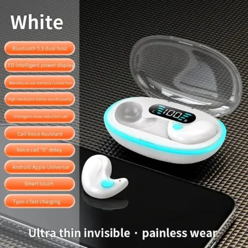Fone Bluetooth inear musicas esportes estudos dormir ergonomico estojo carga 