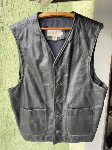 Colete de couro preto KELF - TAMANHO M