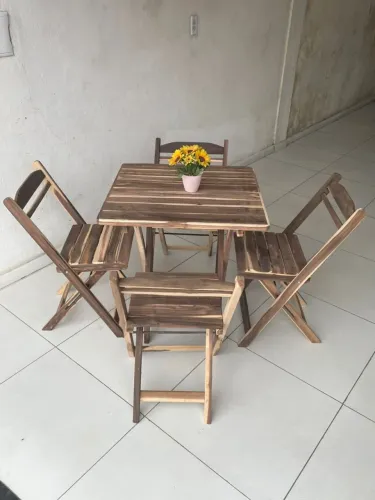 Conjunto dobrável 70x70 sem pintura 
