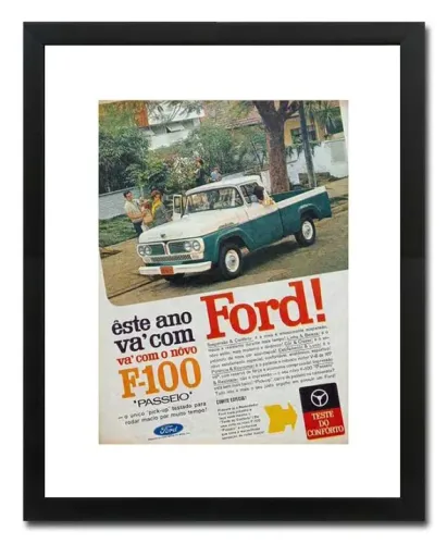 Ford F1 ou F100 pickup - Quadro decorativo com propaganda ou capa original de revista