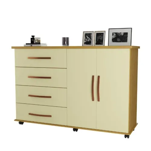 Comoda Grande 2 Portas 4 Gavetas FRETE E MONTAGEM GRÁTIS