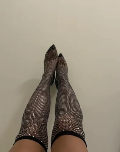 Botas de Salto Alto com Strass