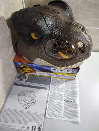 Máscara Brinquedo Jurassic Park World do Dinossauro T-Rex.