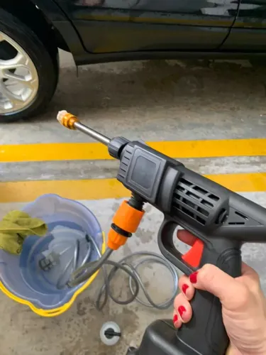 Lavadora De Alta Pressão Lava Jato Portátil Recarregável Com Maleta 