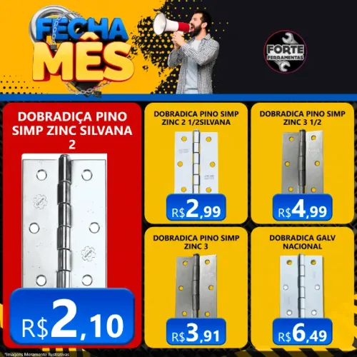 Dobradiças Simples Com Pino Silvana
