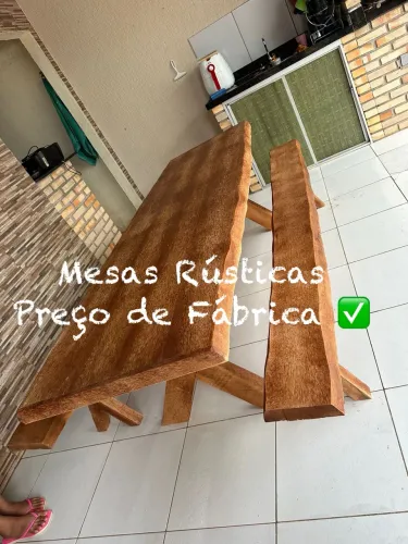 Mesa Rústica Para Área Externa