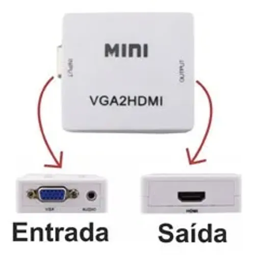 Vga Para Hdmi ou Hdmi Para Vga  Adaptador Conversor 