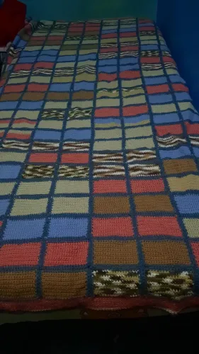 Cobertor patchwork em crochê