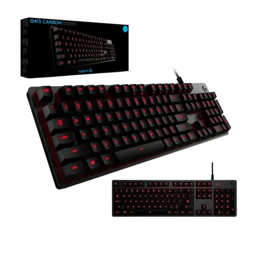 Teclado Mecânico Gamer Logitech G413 USB ABNT2 - Preto