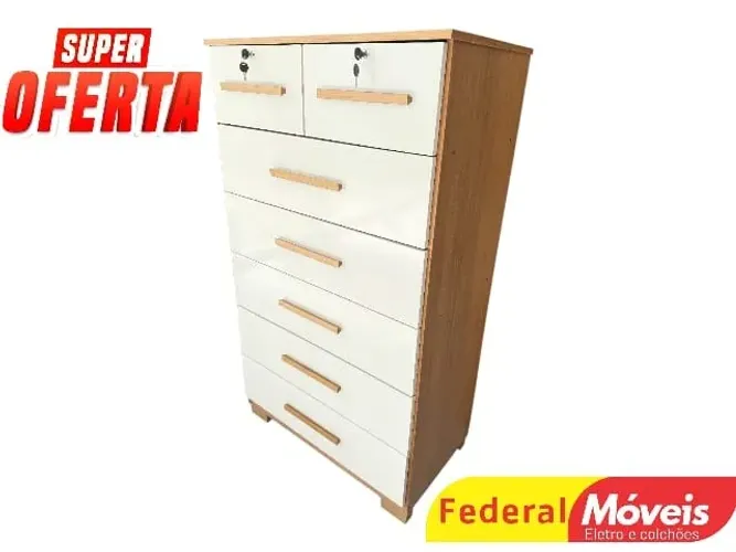 COMODA OFF WHITE C/ 2 CHAVES 7 GAVETAS (NOS CHAME NO WHATSAPP)