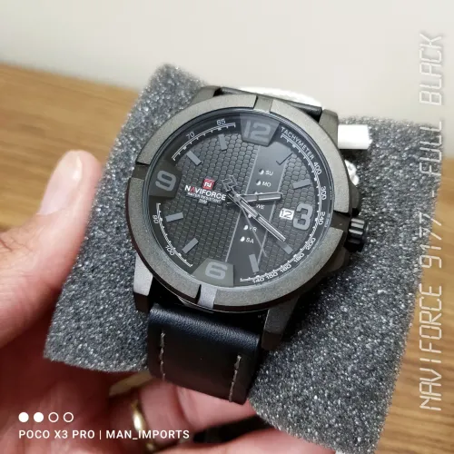 Relógio de Pulso Casual/Sport NAVIFORCE 9177 - 3ATM - Pulseira em Couro