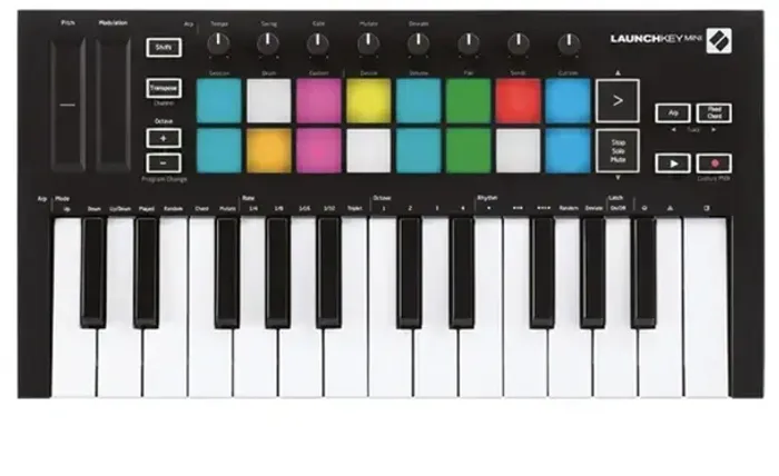 Teclado Controlador Novation LaunchKey Mini MK3 - DIA DOS PAIS 