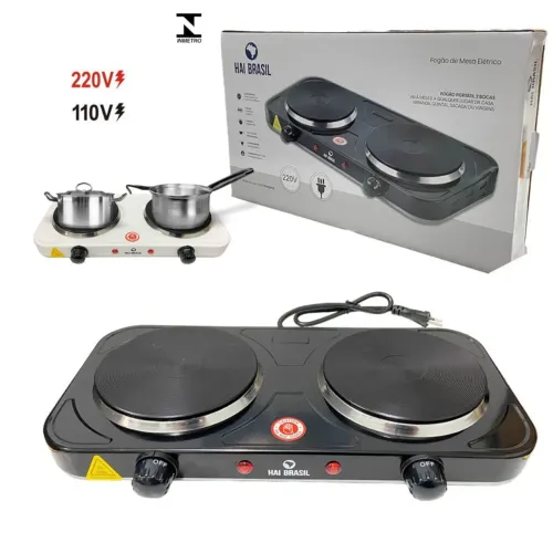Fogao cooktop 2 bocas eletrico fogareiro 127v