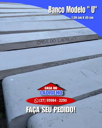 Banco de cimento modelo U