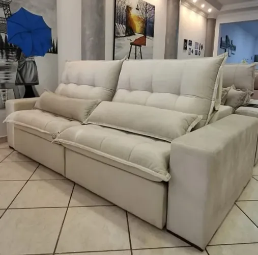 Direto da Fábrica Sofá 2,20m Retrátil e Reclinável com Pillow 20 - Pagamento na entrega!