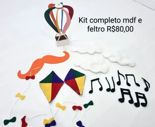 Kit Completo MDF e Feltro - Decoração Festa mundo bita