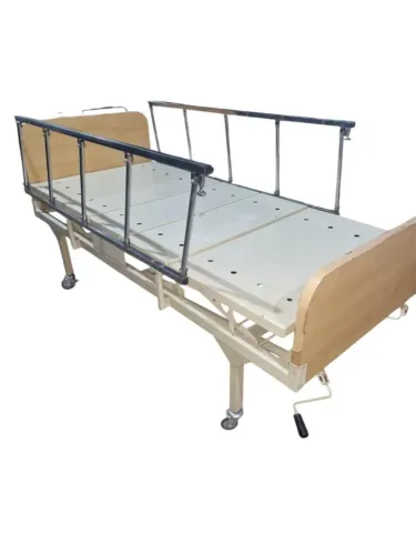 Cama manual de ferro 3 posições com grade