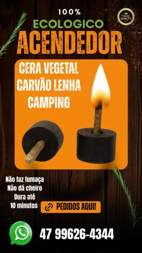 Acendedor Ecológico para Carvão, Lenha e Camping