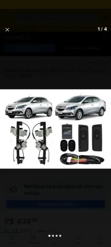 Kit vidro elétrico traseiro do Onix,prisma 