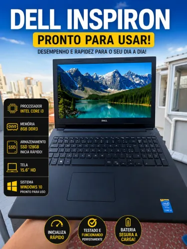 Dell Inspiron i3 | 8GB RAM | SSD 128GB | Bateria Nova | Revisado