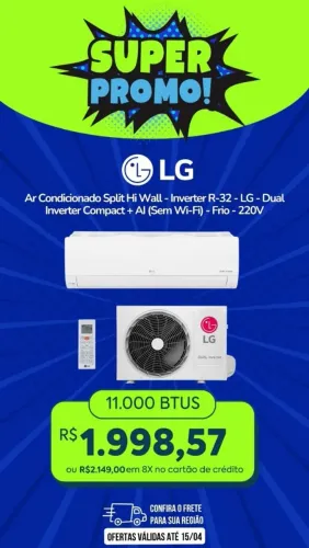 Ar condicionado Split inverter 11.000 BTUs LG