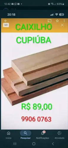 Caixilho cupiuba 