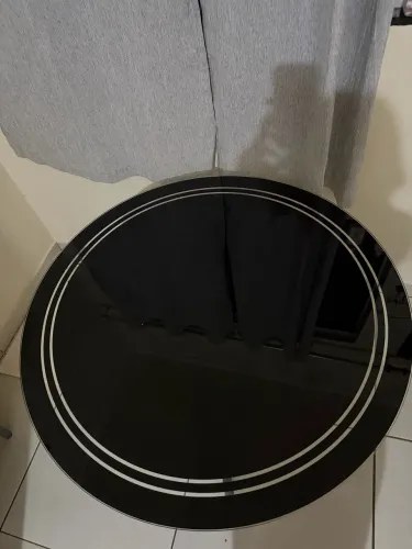 Mesa de vidro temperado redonda