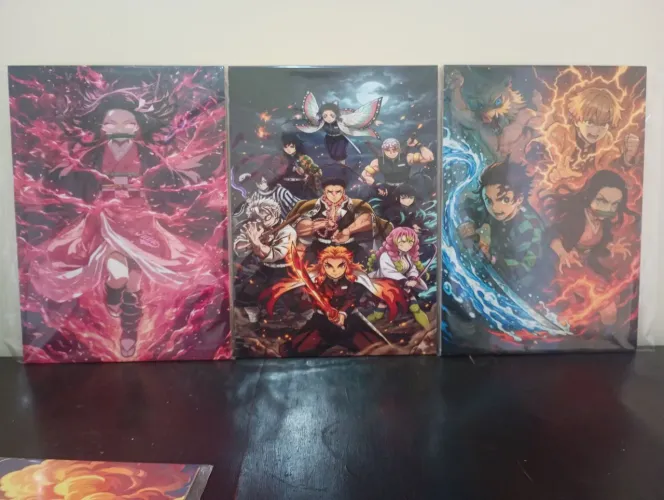 kit 3 quadros do anime Demon slayer