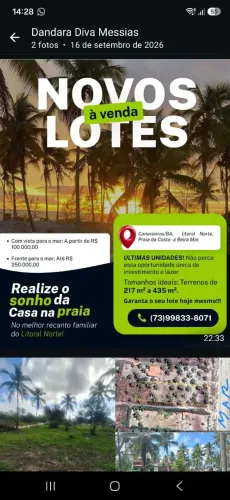 Lotes à Beira Mar