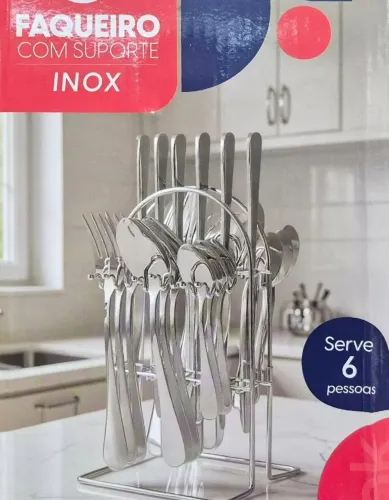 KIT 24 TALHERES BASE ACO INOX<br>REF: CK7044