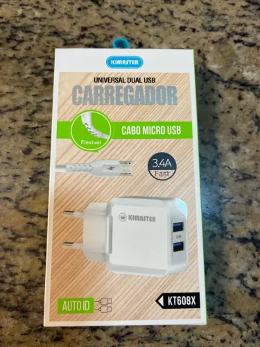 Carregador universal USB 3.4A. + cabo micro