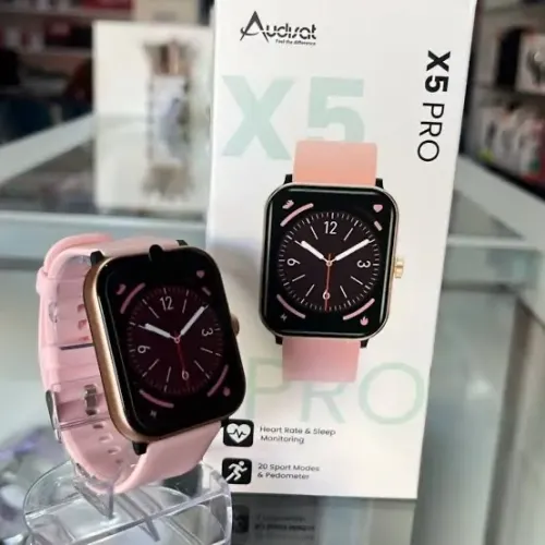 Smartwatch Audsat X5 Pro - Novo Modelo com Pulseira Rosa e Recursos Fitness