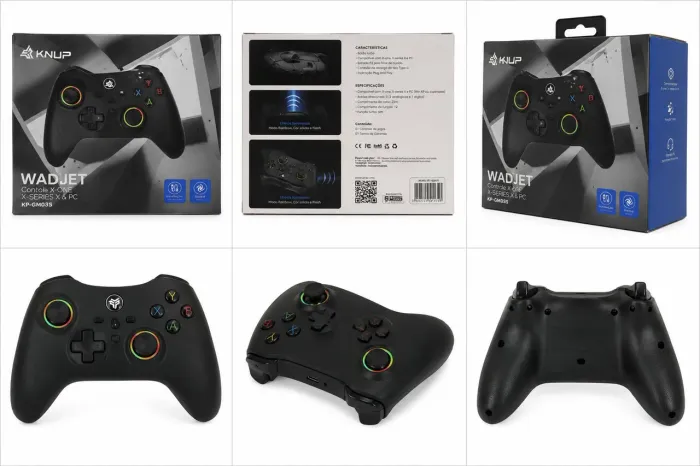 Controle Gamer KNUP Wadjet KP-GM035 Xbox One Series X PC Turbo LED P2