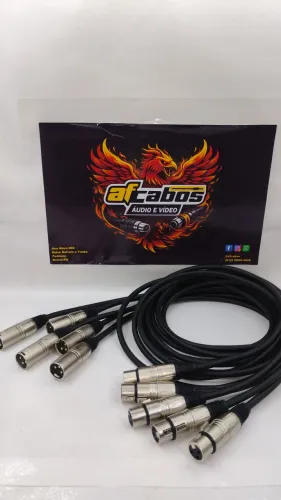 Kit cabo XLR macho e fêmea com 5 metros cada