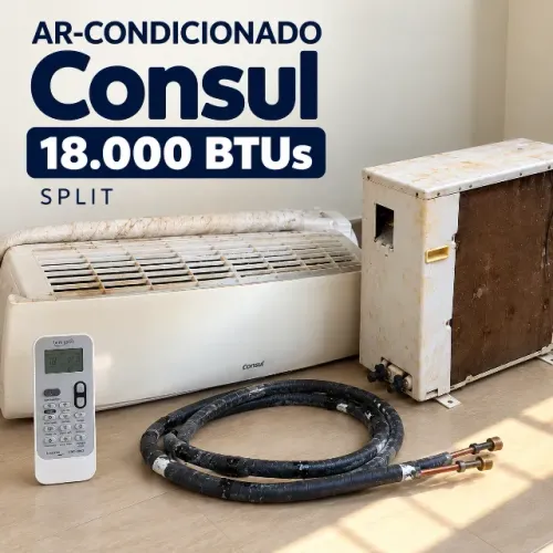 Ar-condicionado Consul Split 18.000 BTUs + Condensadora e Tubulação