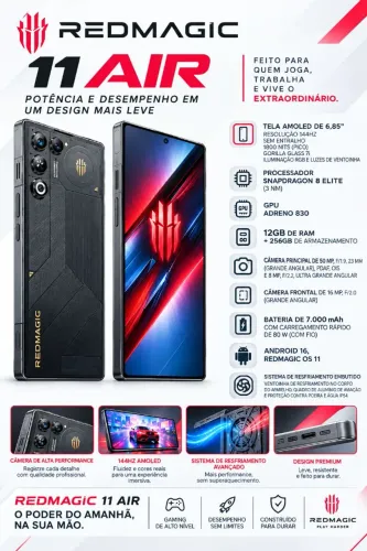 Redmagic 11 Air - 12GB/256GB (Na Caixa)