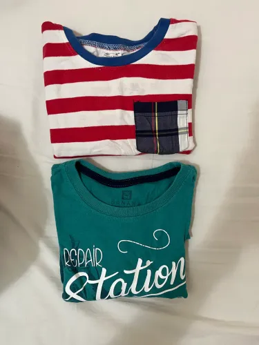 1 camisa manga curta + 1 camisa manga longa para menino 3 anos