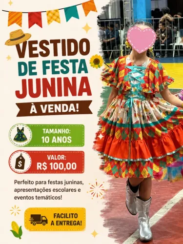 Vestido Festa Junina 10 Anos 