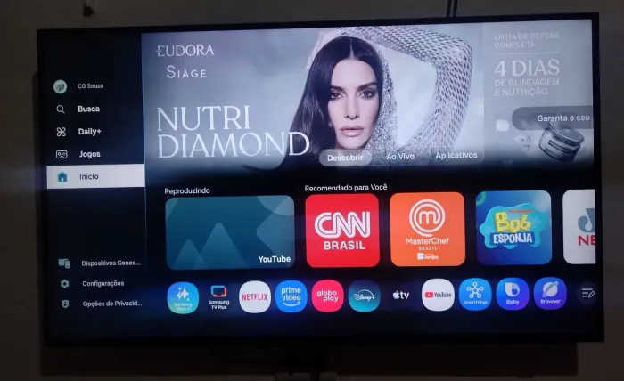 TV Samsung Crystal UHD 43" 4K (Modelo U8600F) 2025 - Completa na Caixa