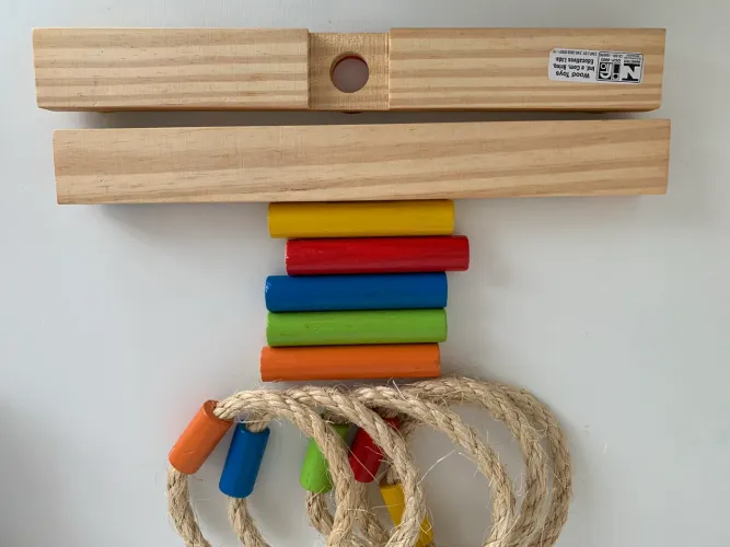Jogo de Argolas Grande Brinquedo Educativo de Madeira