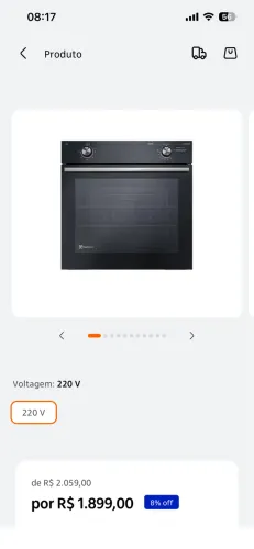 Forno de embutir Electrolux 80 Litros(8E8GL)