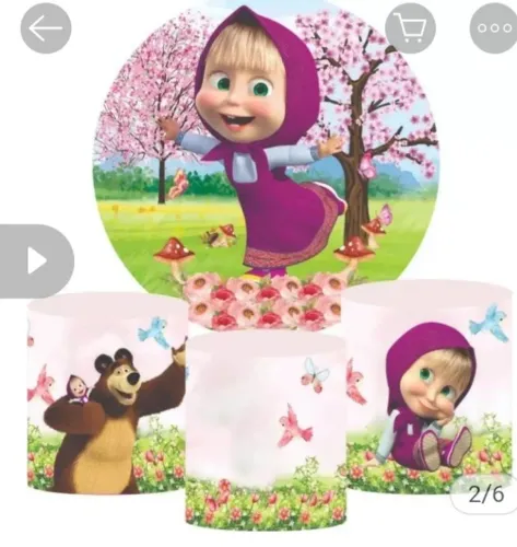 Kit capa e painel masha e urso